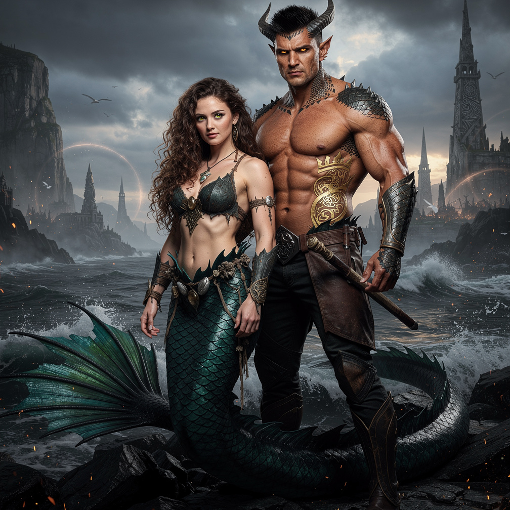 Elise belongs to the siren race, her tail a rare gift, while Draco is a dragon, his tattoo a symbol of royalty.