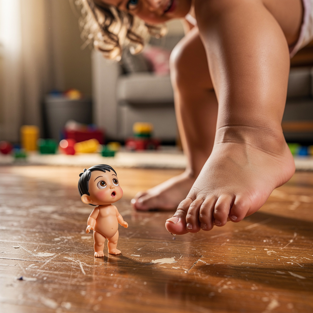 The foot descends, toes wiggling, ready to squash you again.