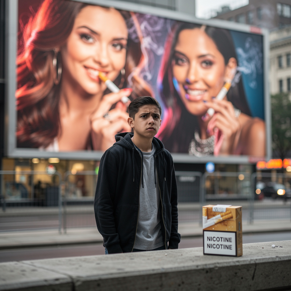 start smoking, thinking it's harmless, and get addicted to nicotine.