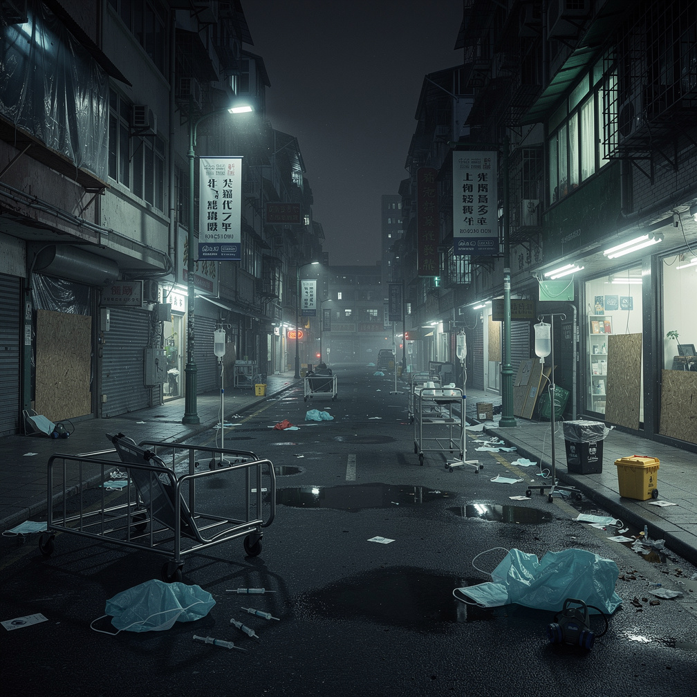 Rumors spread of a mysterious virus in Asia, causing widespread panic and lockdowns.