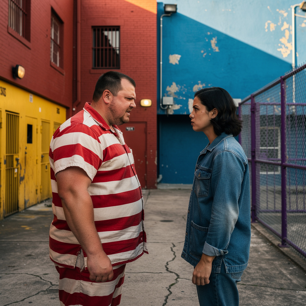 Tension rises as North Zone's leader, a bulky inmate named Red, challenges South Zone's leader, a calm figure known as Bluebi