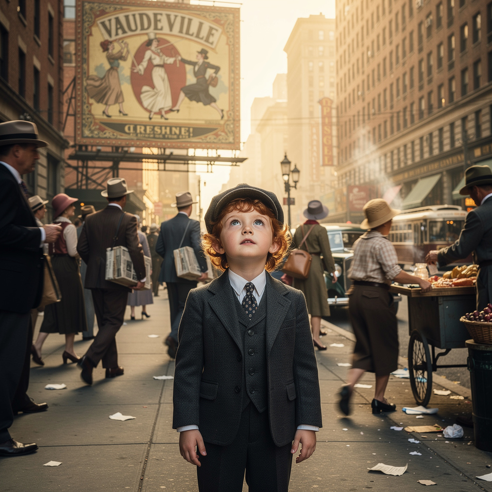 Mickey Rooney começou a atuar em vaudevilles e peças de teatro em Nova York, sonhando com o estrelato de Hollywood.