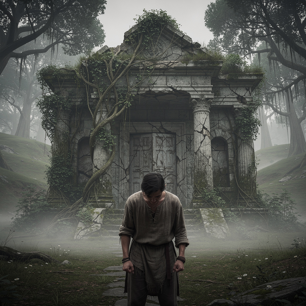 I stand before the ancient temple, its crumbling stones a testament to forgotten prayers, and whisper a plea to the gods, hop