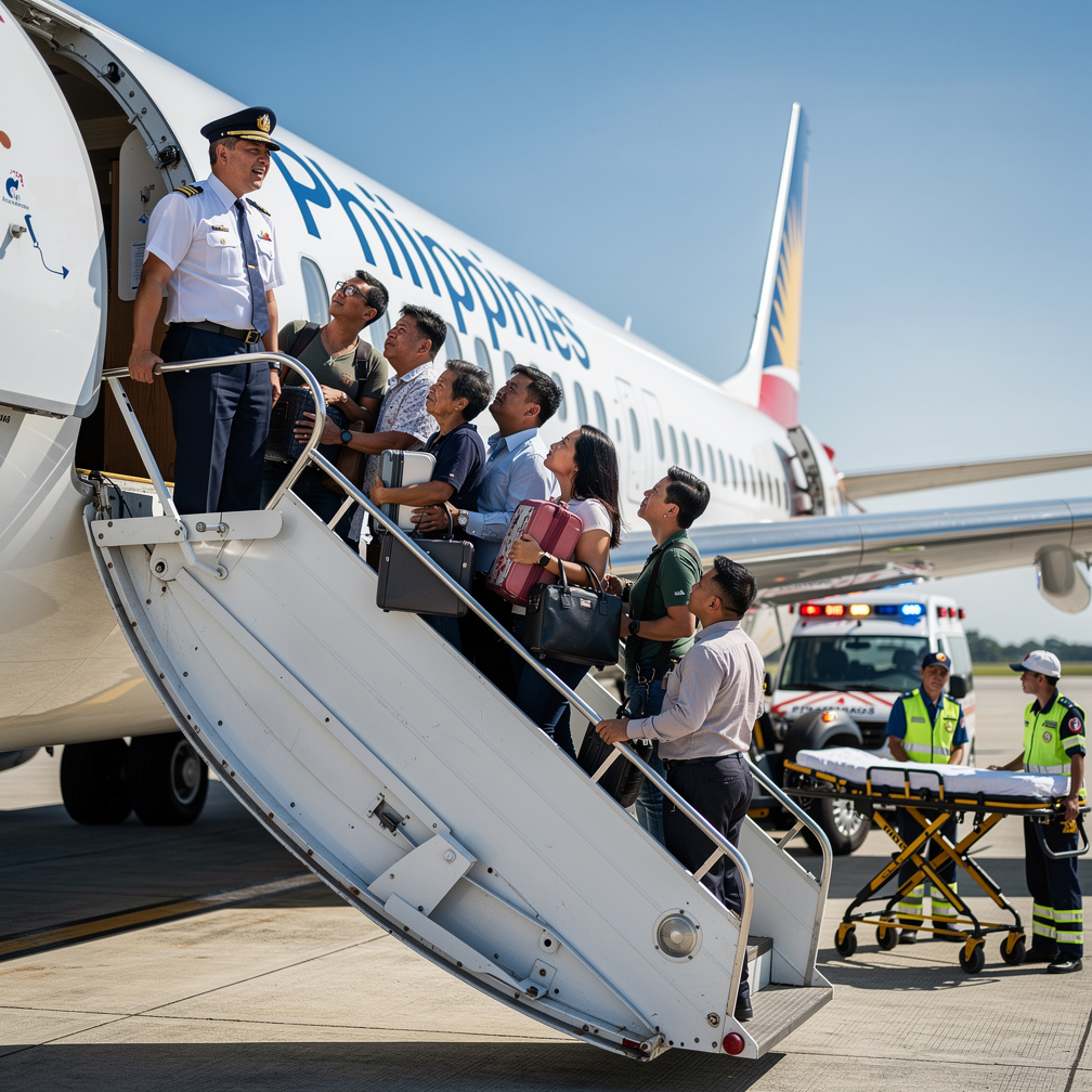 The pilot's heroic actions were praised as passengers disembarked, shaken but grateful.