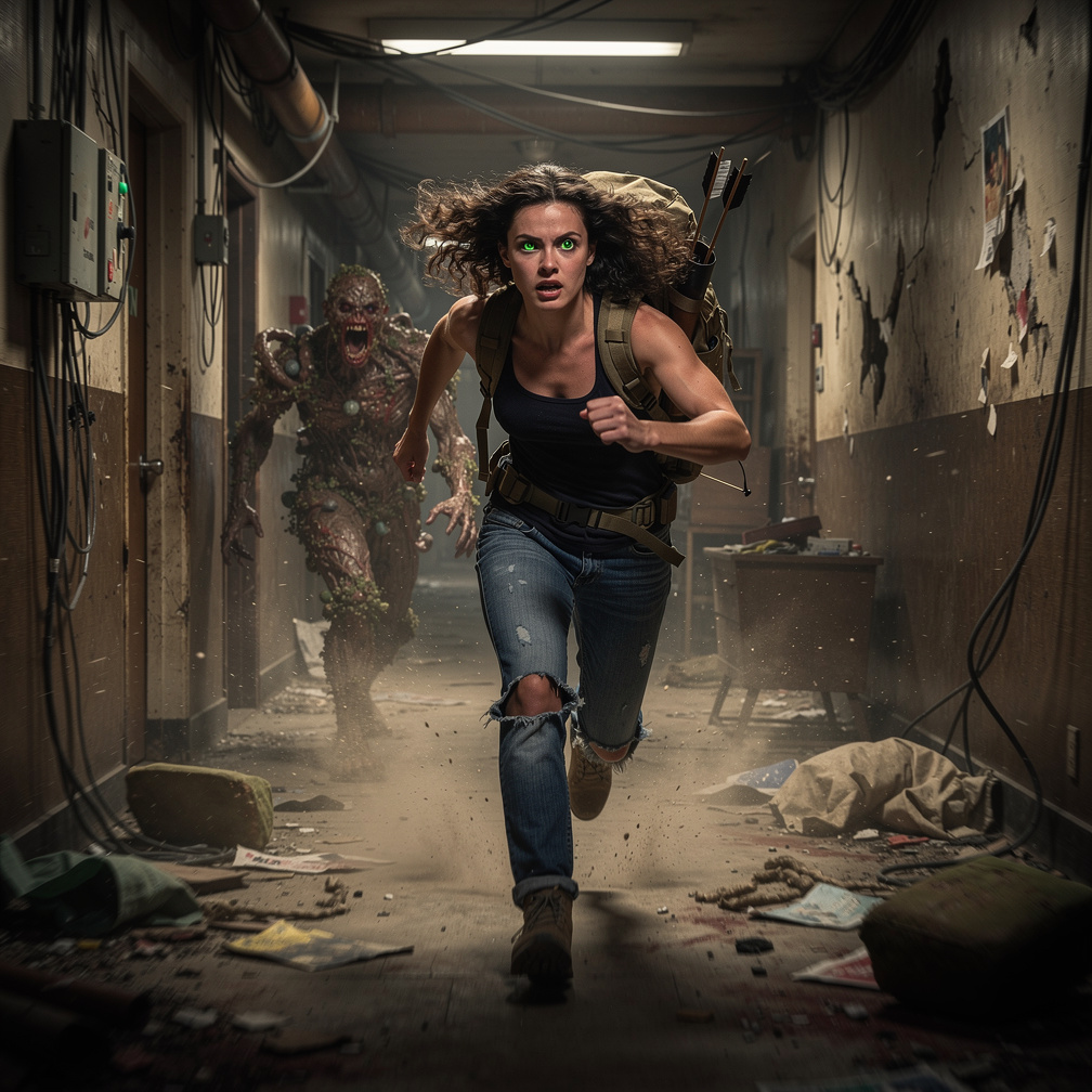 I hear footsteps, Joel's voice whispers run, as a clicker rounds the corner.