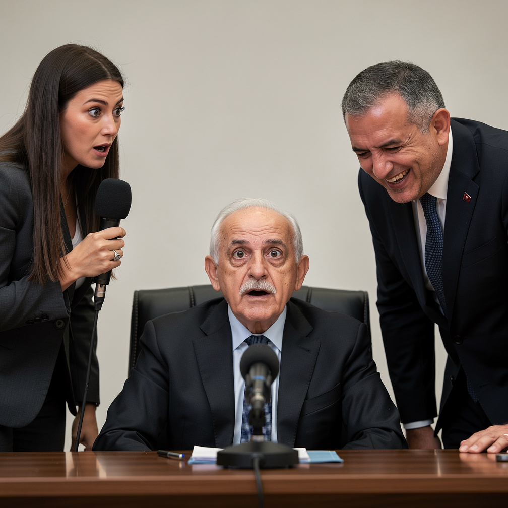 Kemal Kılıçdaroğlu şaşkınlıkla arkasına döndüğünde Muharrem İnce gülmeye başlıyor.