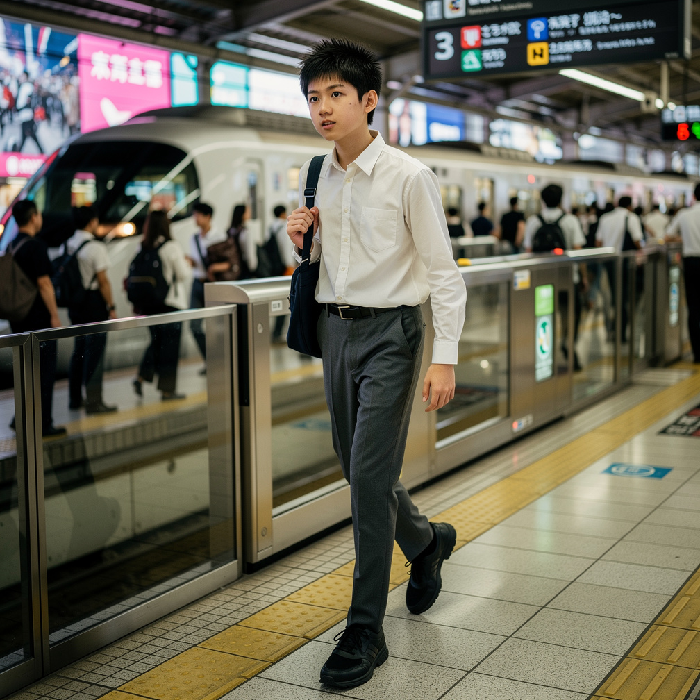 You're a transfer student in Tokyo, stepping off the train at Shibuya station.