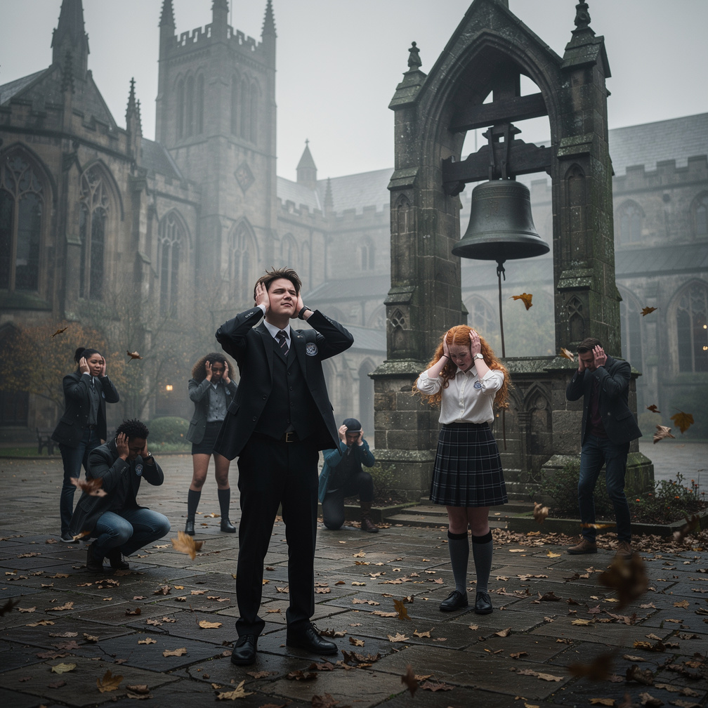 Students covered their ears, wincing at the eerie sound that signaled the start of another day.