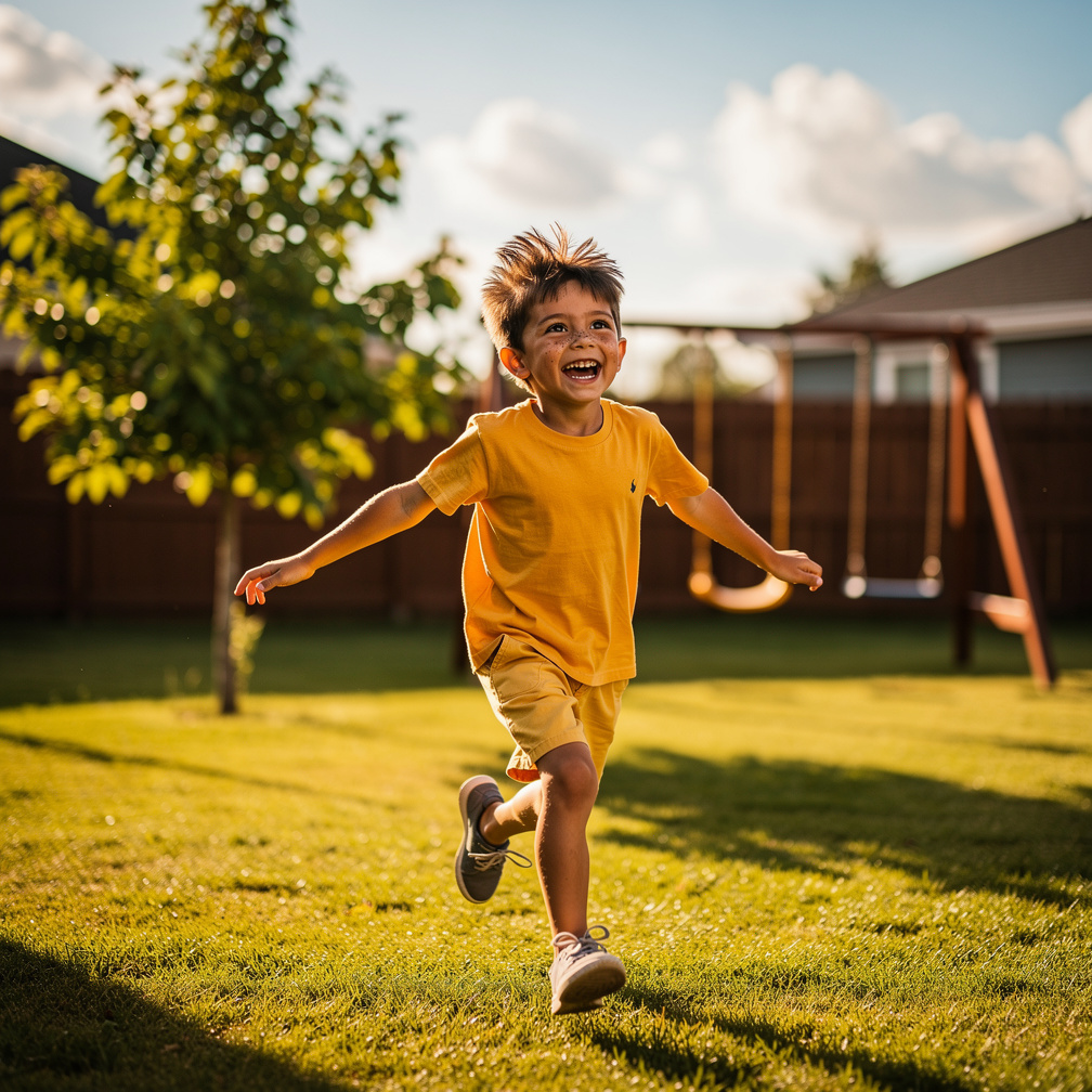 He had big brown eyes and curly hair, and loved playing outside.
