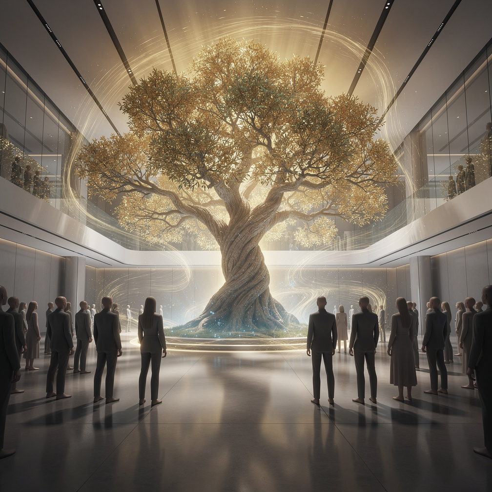 Energy surged through the air as participants awaited their affinities, eyes fixed on the ancient tree at the ceremony's cent