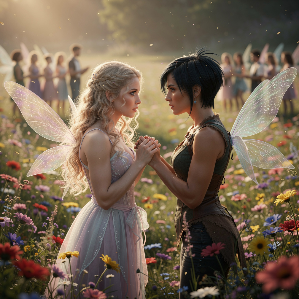 Luna and Astrid's love blossomed, but their fairy families' feud threatened to tear them apart.