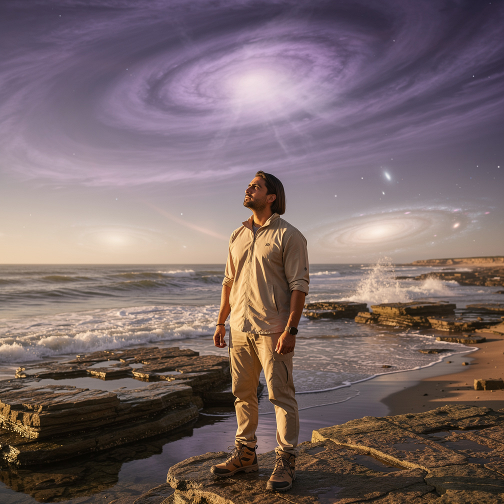 Himani stood on Hocha's rocky coast, gazing up at the swirling purple clouds of Pepiro, the nearest gas giant.