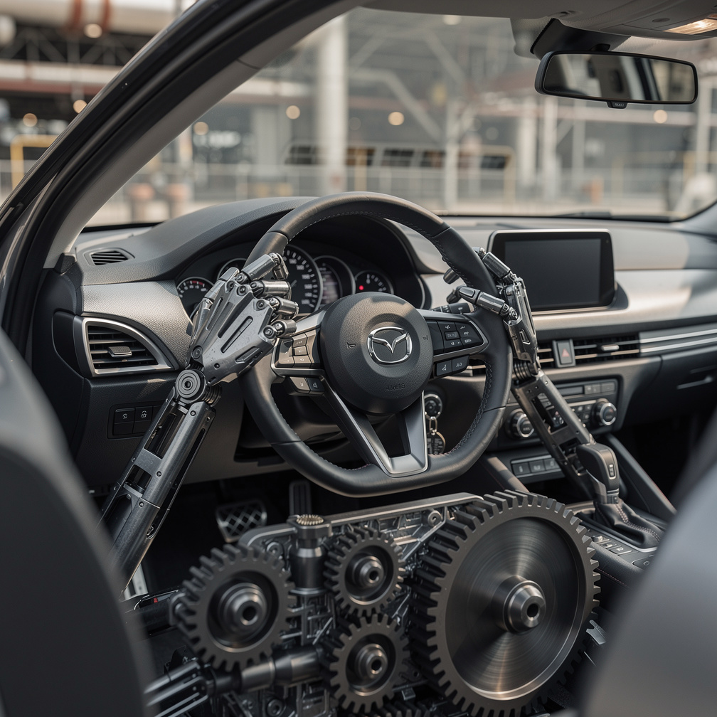 The car's hands grasped the wheel, suddenly shifting gears.