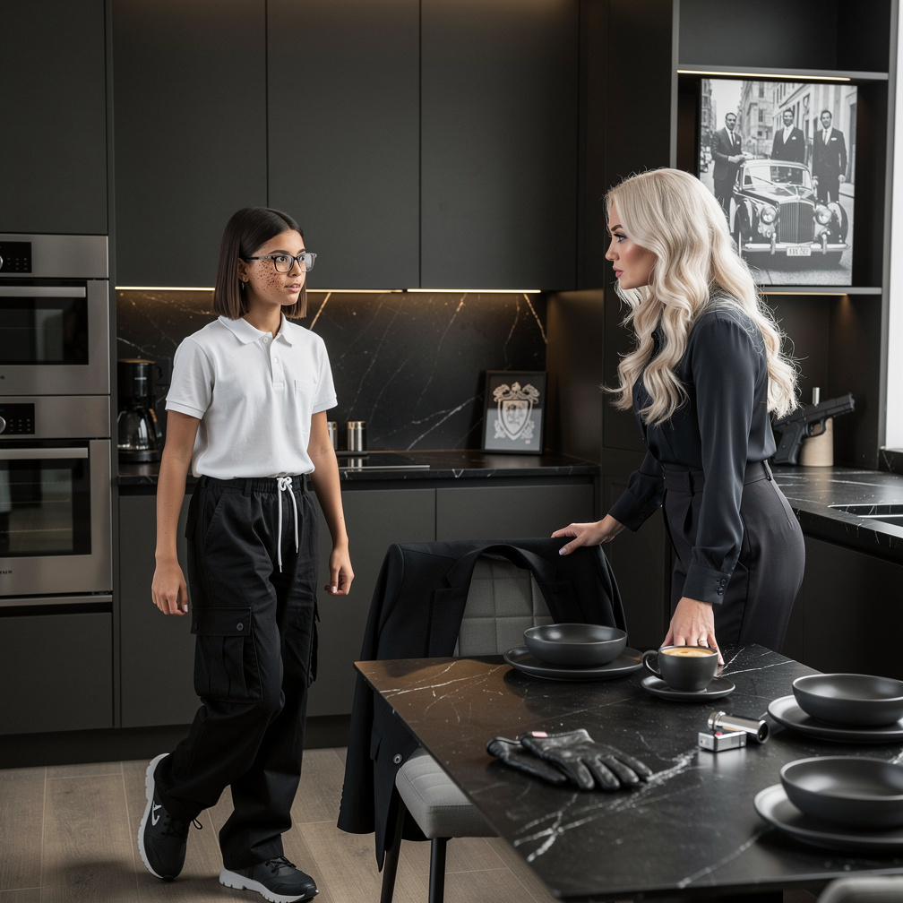 Sua madrasta a chamouagain da cozinha, lembra que o café da manhã está pronto.