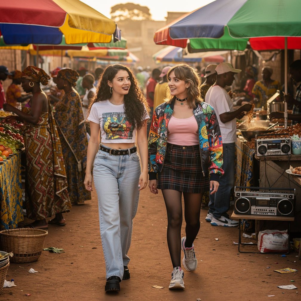 At Angola 🇦🇴 1997 Stephanie Fujita and Mia Ji Wears Inspired by 1990s look with 90s Makeup and Dark Lips 90s Hairstyles a lot