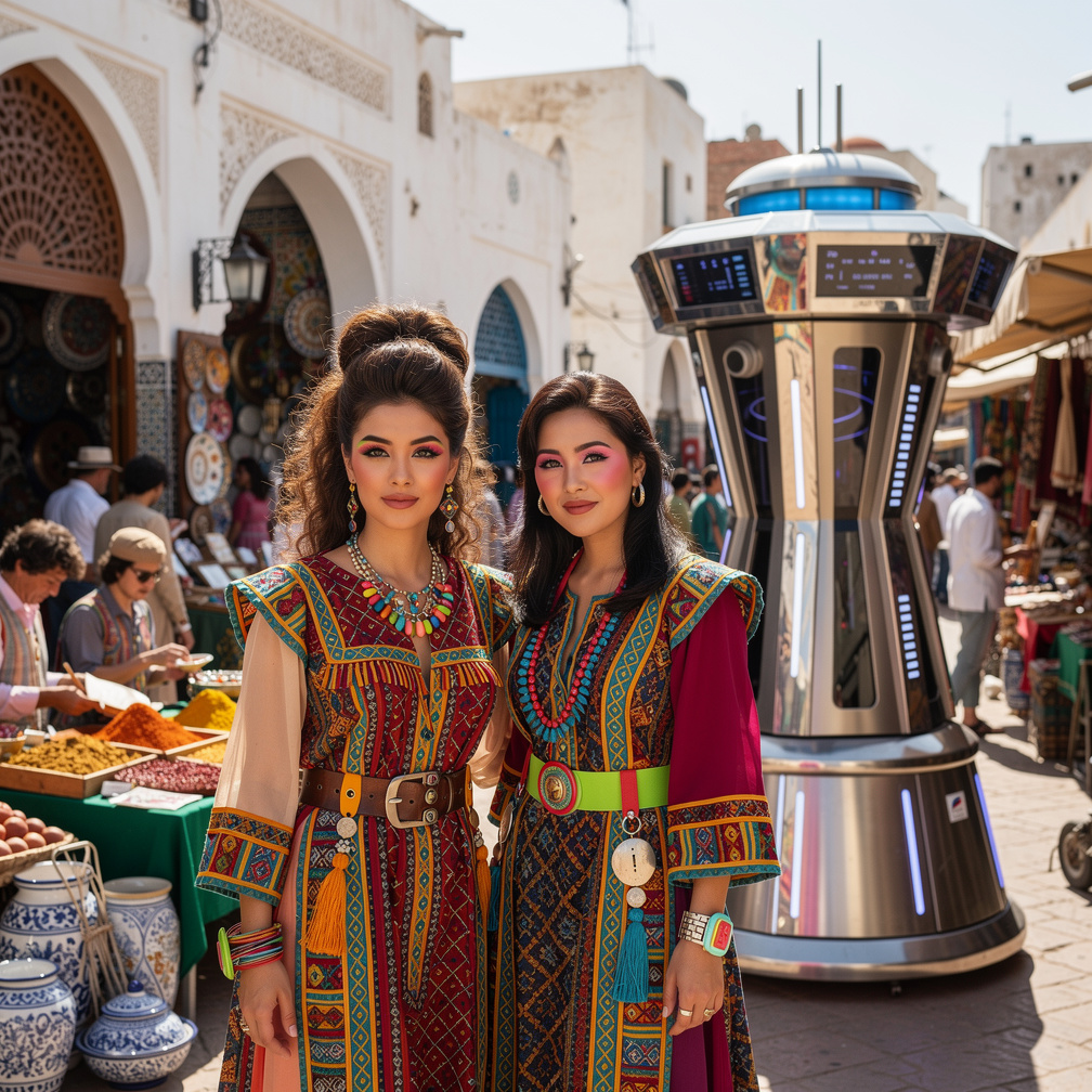 Tunisia Early 1980s Stephanie Fujita and Mia Ji Wears Inspired by Early 1980s with Makeup and Neon Lips 80s Hairstyles And Ti