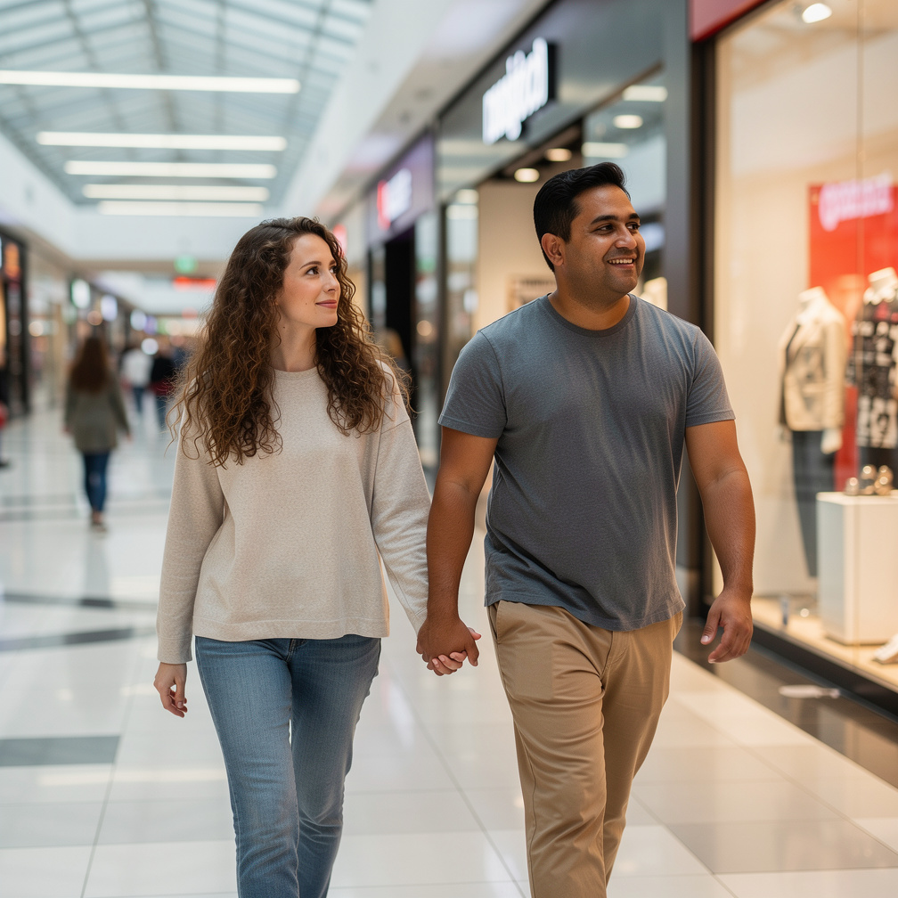 Imagine if: You go with your wife shopping.
