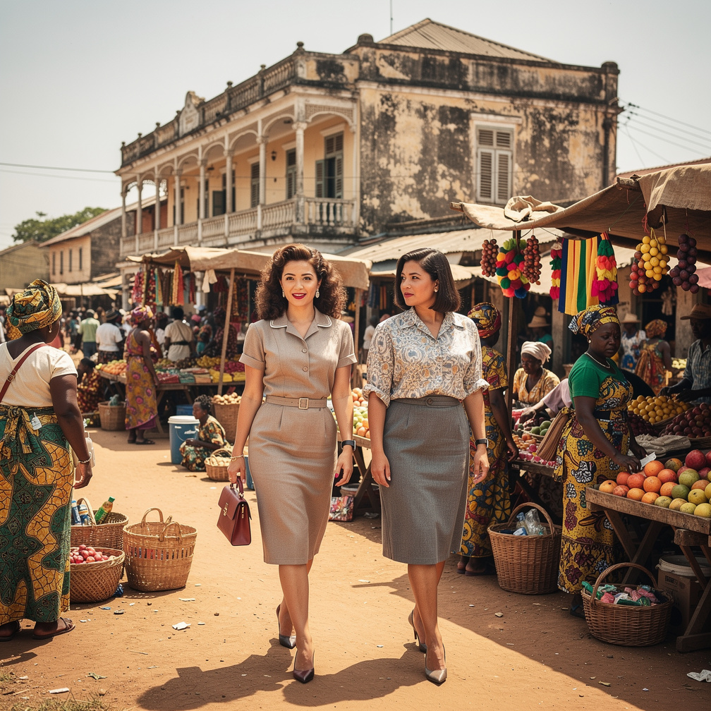 Let's go to Ghana 1961 Stephanie Fujita and Mia Ji Wears Inspired by Early 1960s With Makeup and Red Lips 60s Hairstyles they
