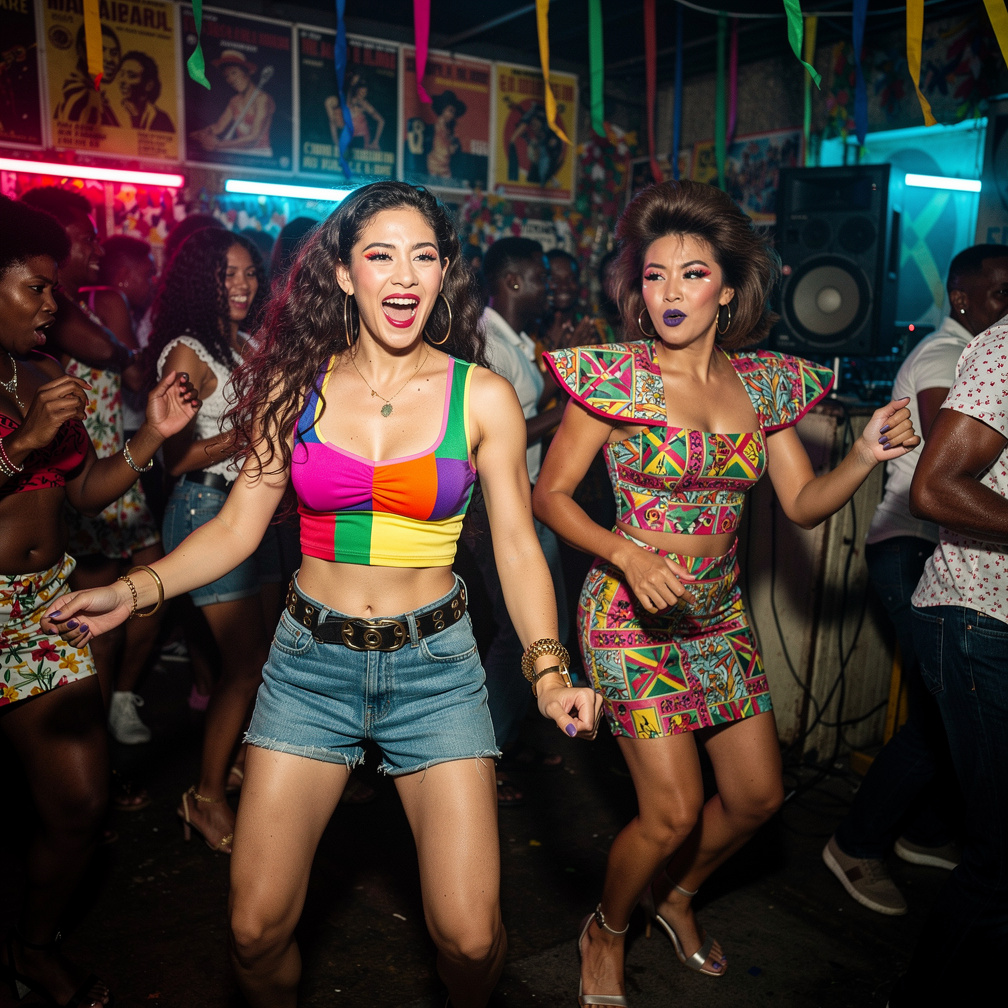 At Jamaica 🇯🇲 1981 People having Dancehall and Ragga Riddim Are Dancing Dancehall Styles And Stephanie Fujita and Mia Ji Wear