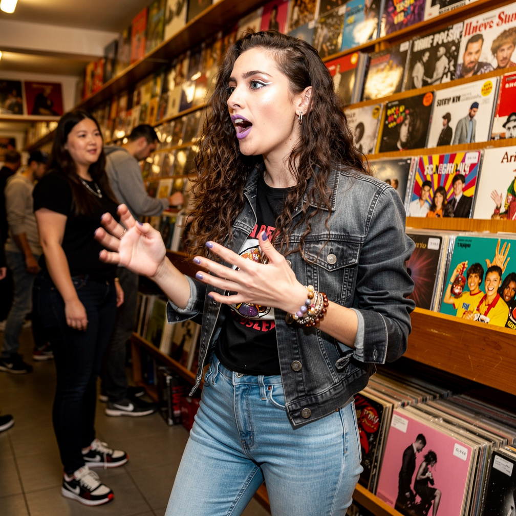 Record Shop at Slovakia 2010 Mia Ji Wears Inspired by Early 2010s With Make-up and 10s Hairstyles Fashion Urban Styles and