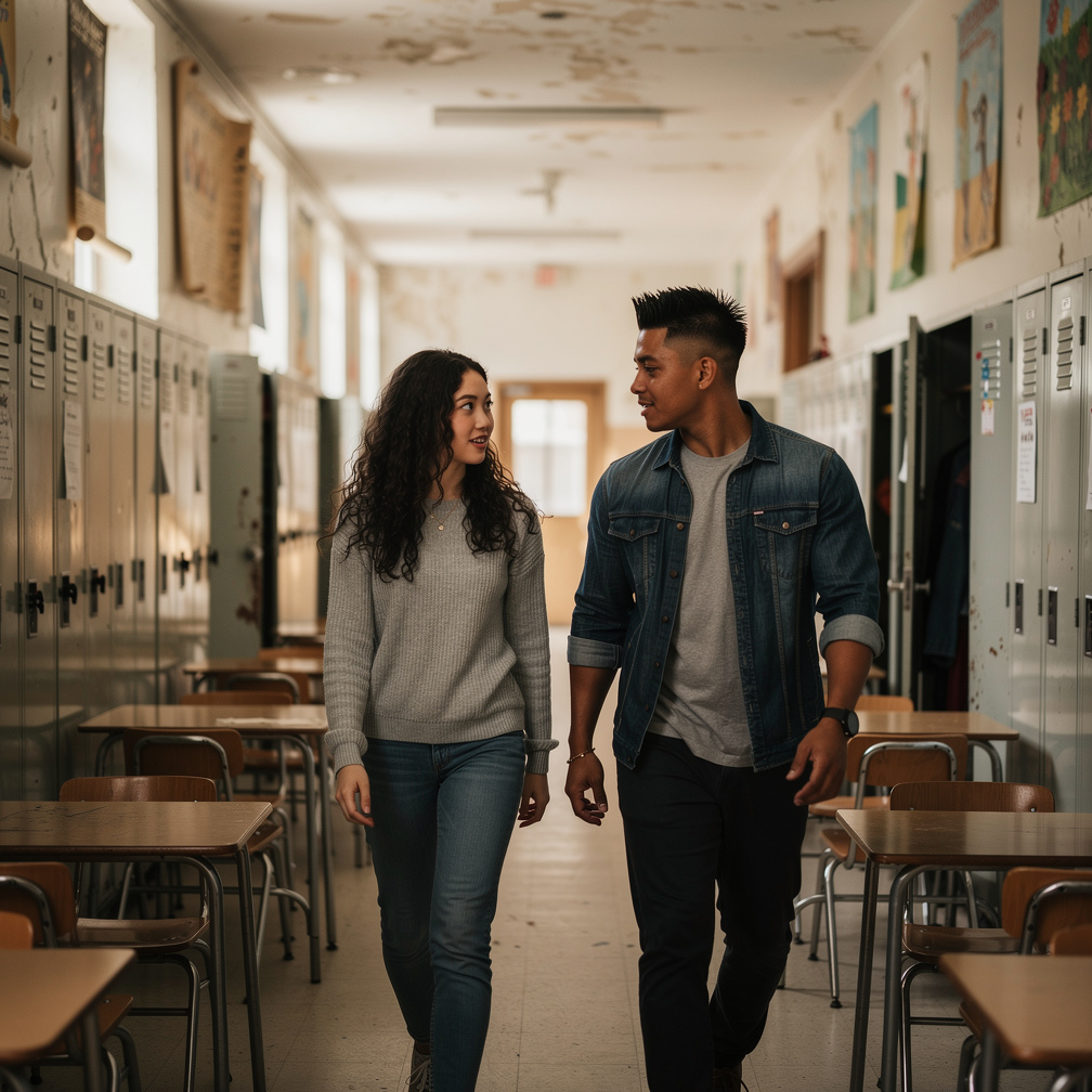 Next Day They're Going to Old Middle School at Montreal inside Walking a lot Children And Look! That's you and me I was 11 yo