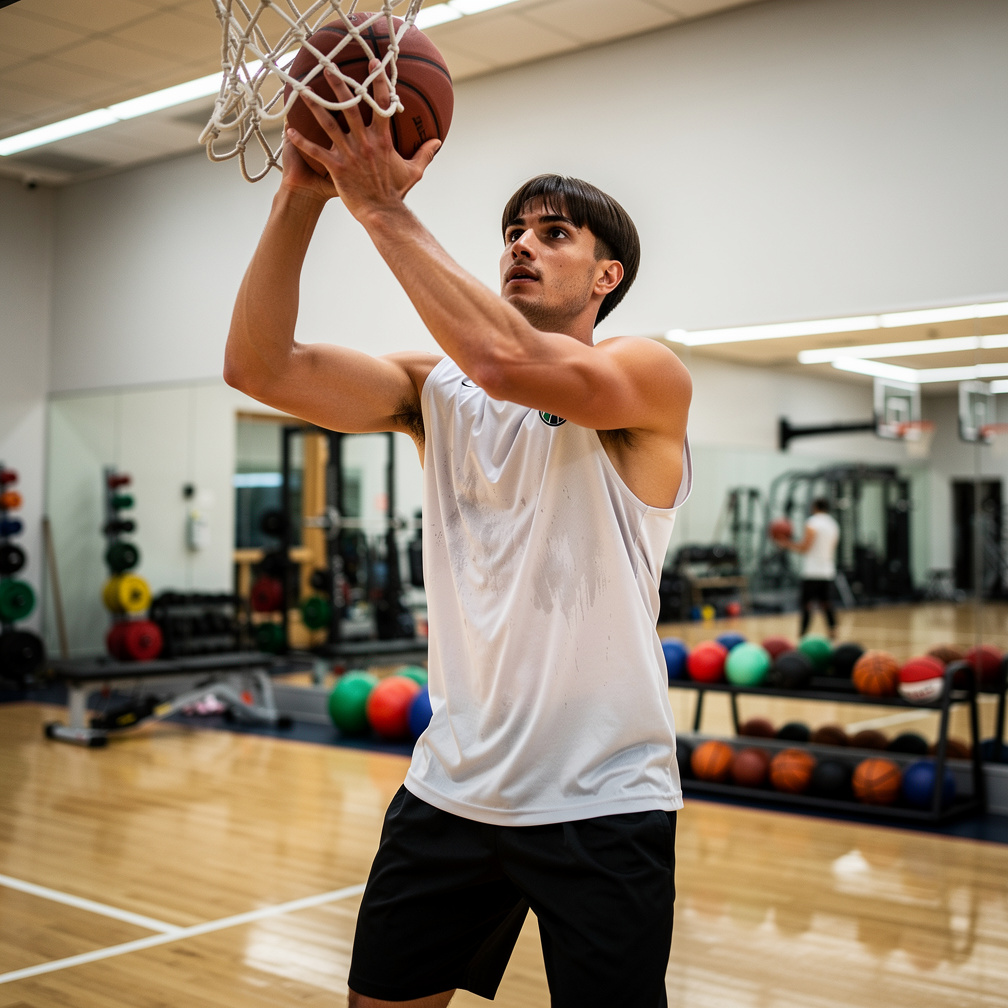 He trains in public gym.