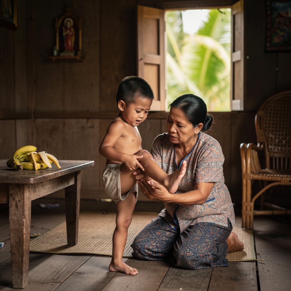 Imagine if: BUNSO: Nanay! Natinik po ako! NANAY: Oh, eto kumain ka ng saging! BUNSO: Nay! Ayaw pong matanggal ang tinik! NANA