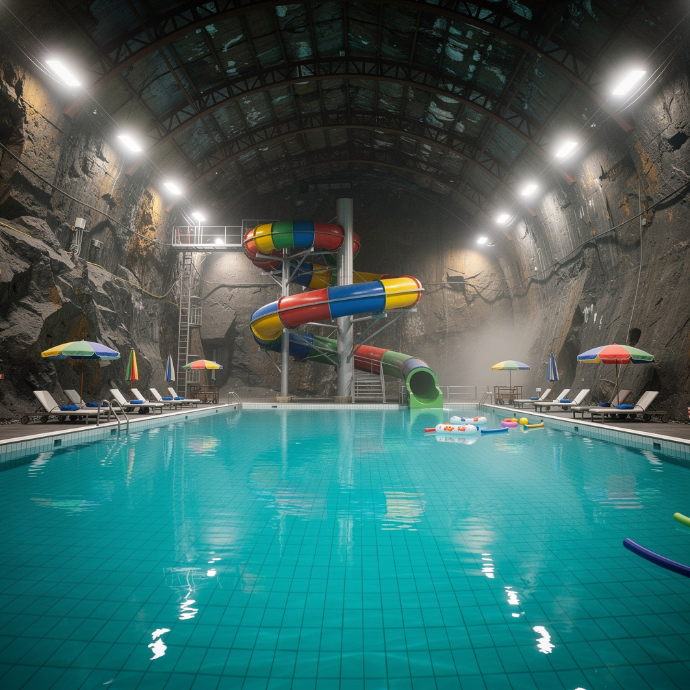 Imagine if: the coal mine was a swimming pool park.