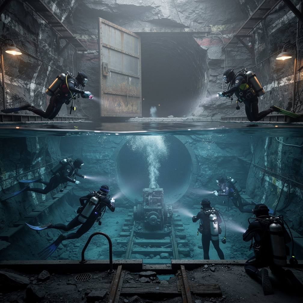 The next day, the experts dove into the mysterious pool. They discovered that the structure at the bottom of the pool was act