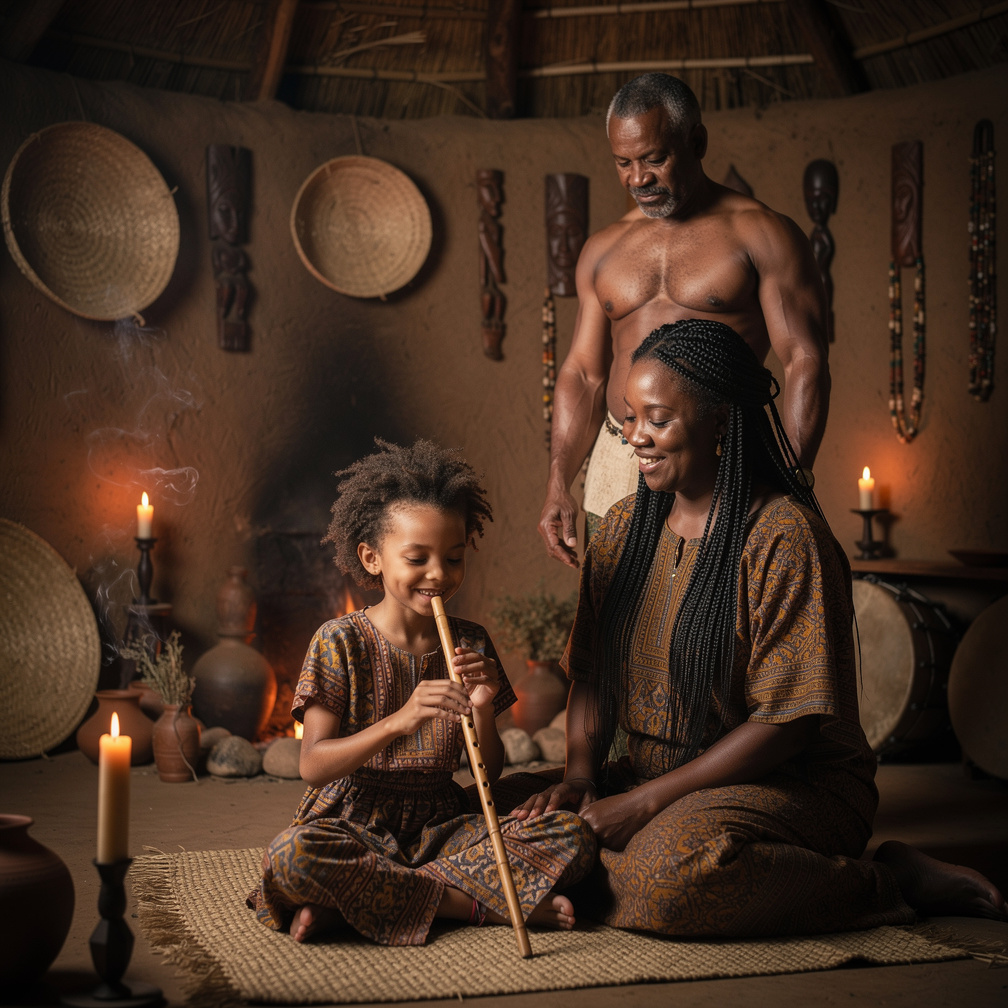 Nomncane's fingers danced across the reed instrument, a soothing melody filling the small hut. Her mother, the sangoma, close