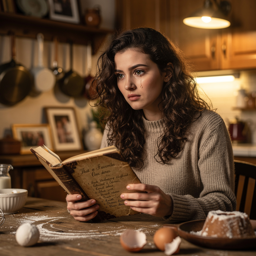 Tears well up as you touch the page, memories of her warm kitchen flooding back, and a sudden longing for the taste of her fa