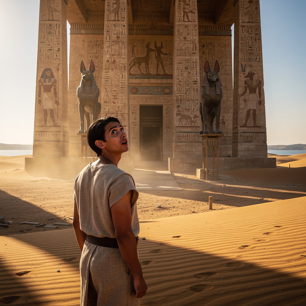 You then see a temple of Anubis.