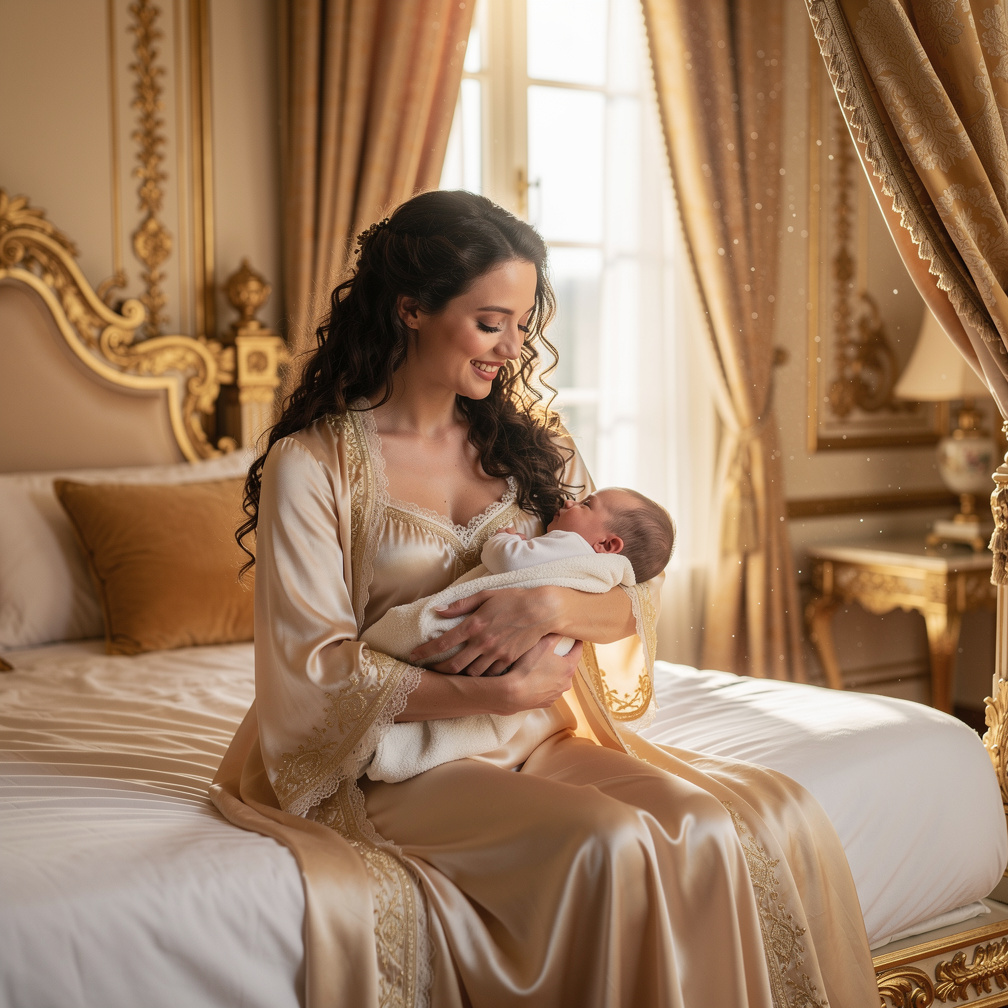 O bebê nasceu, um menino saudável. A princesa sorriu.