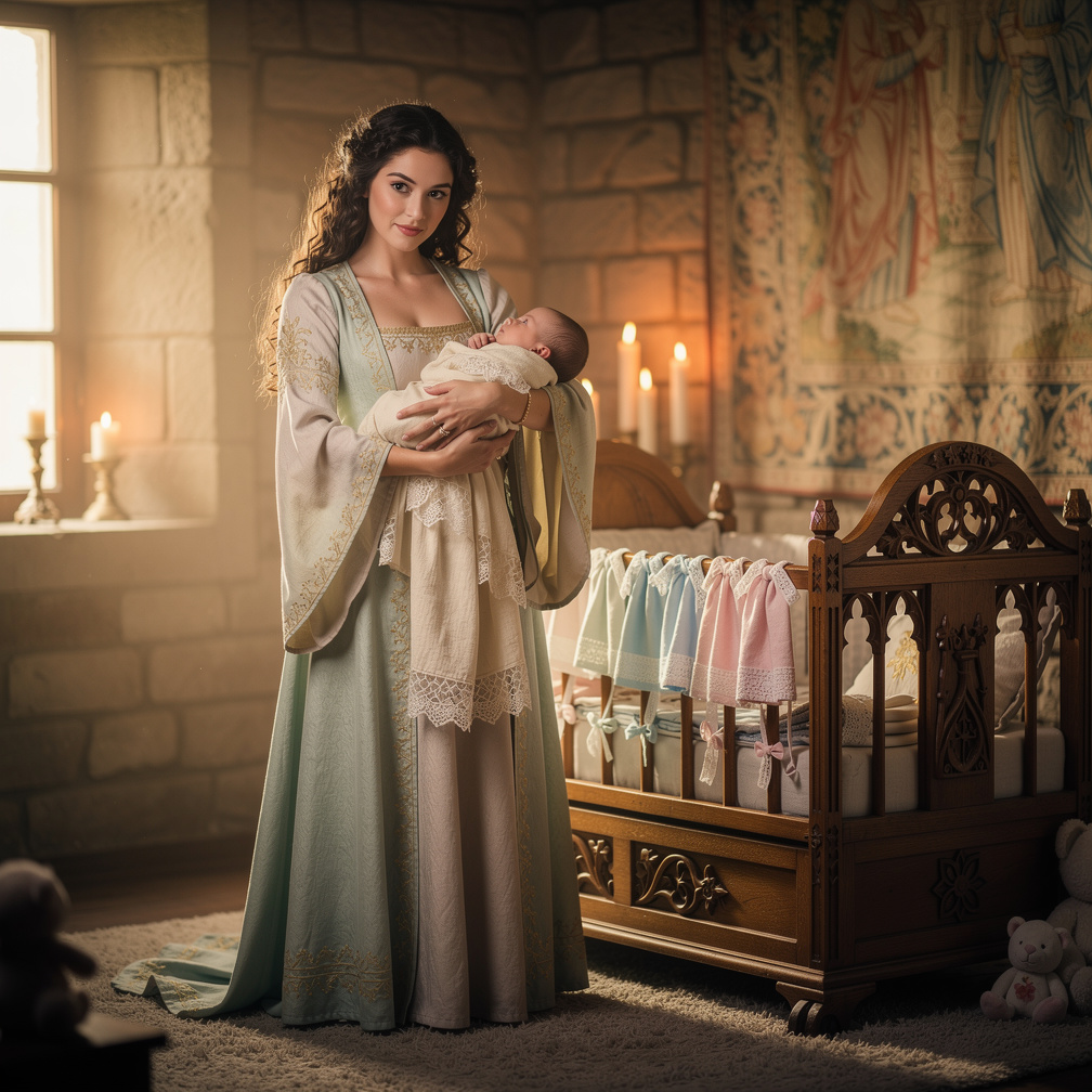 Mas a princesa não se importa, ela cuida de seu bebê com todo o seu coração.