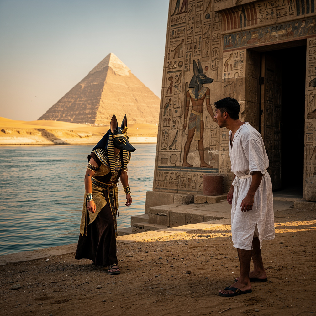 A priest emerges from the temple, eyeing you suspiciously, and approaches you slowly.