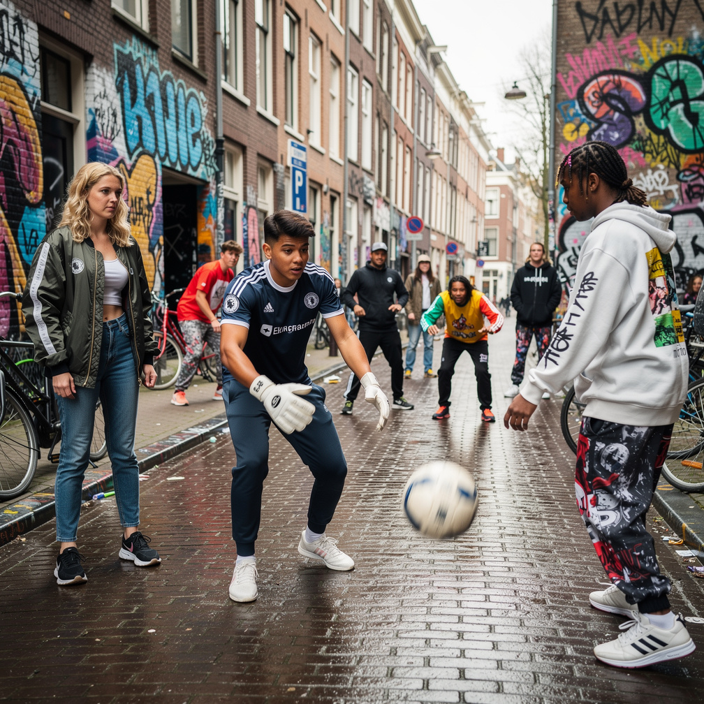 Milo starts dribbling at Oscar with braids hair with other Elephant Striker.