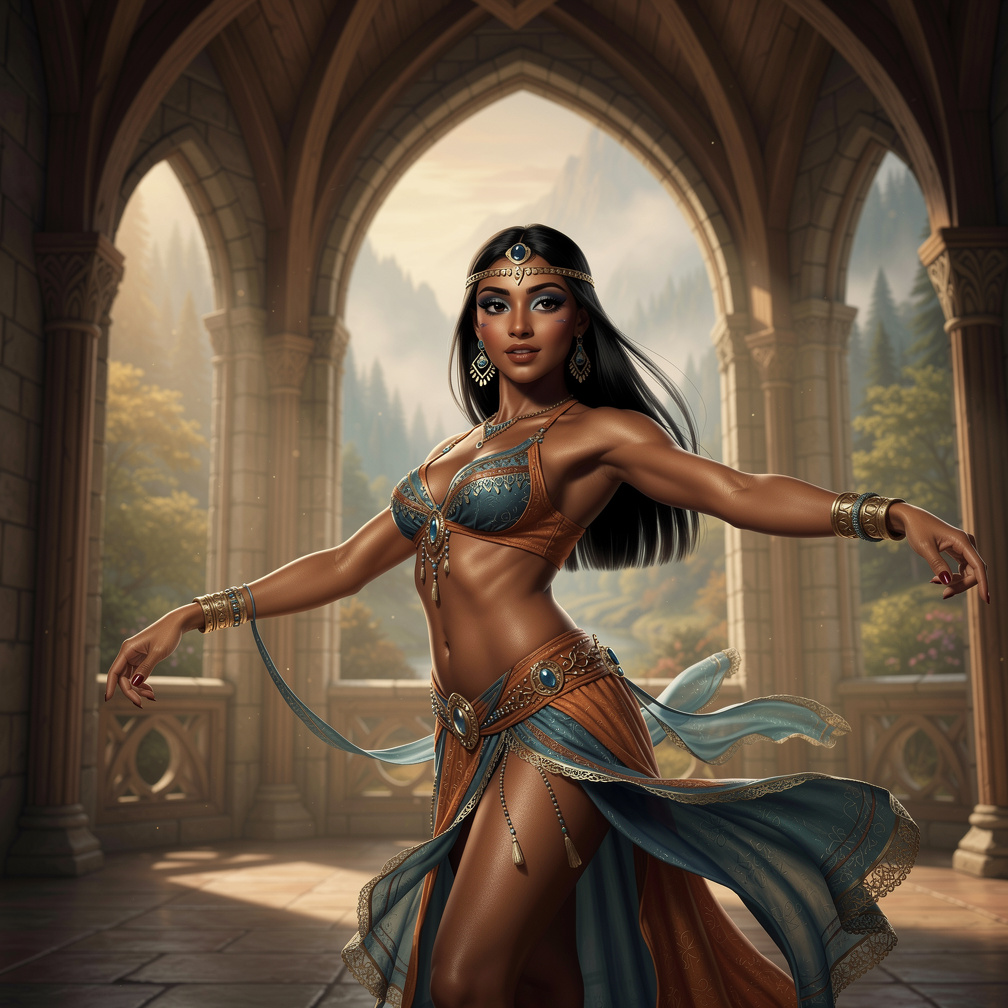 She's in love with Telmarine prince Caspian the tenth of Telmar and she's a woman and virgin princess and face covered in Egy