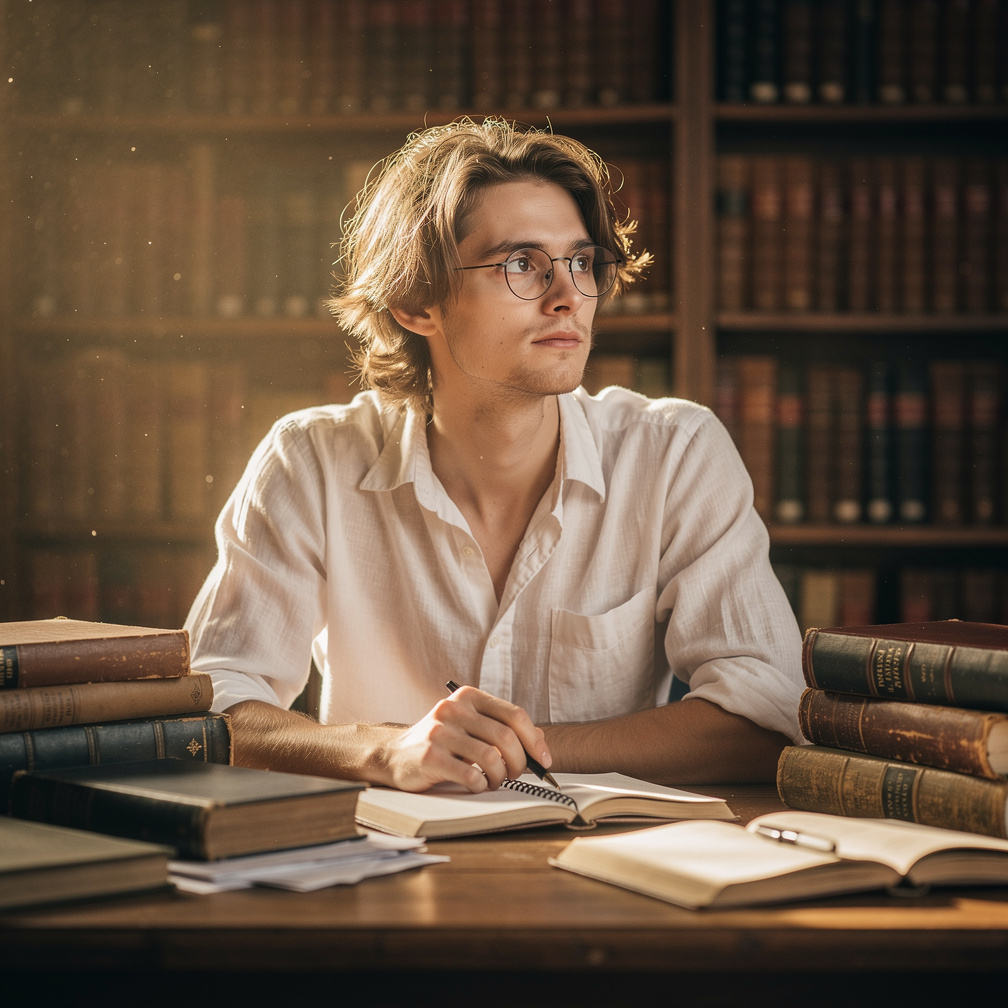 Imagine if: There is a intellectual guy who has fallen in love for the first time in his life