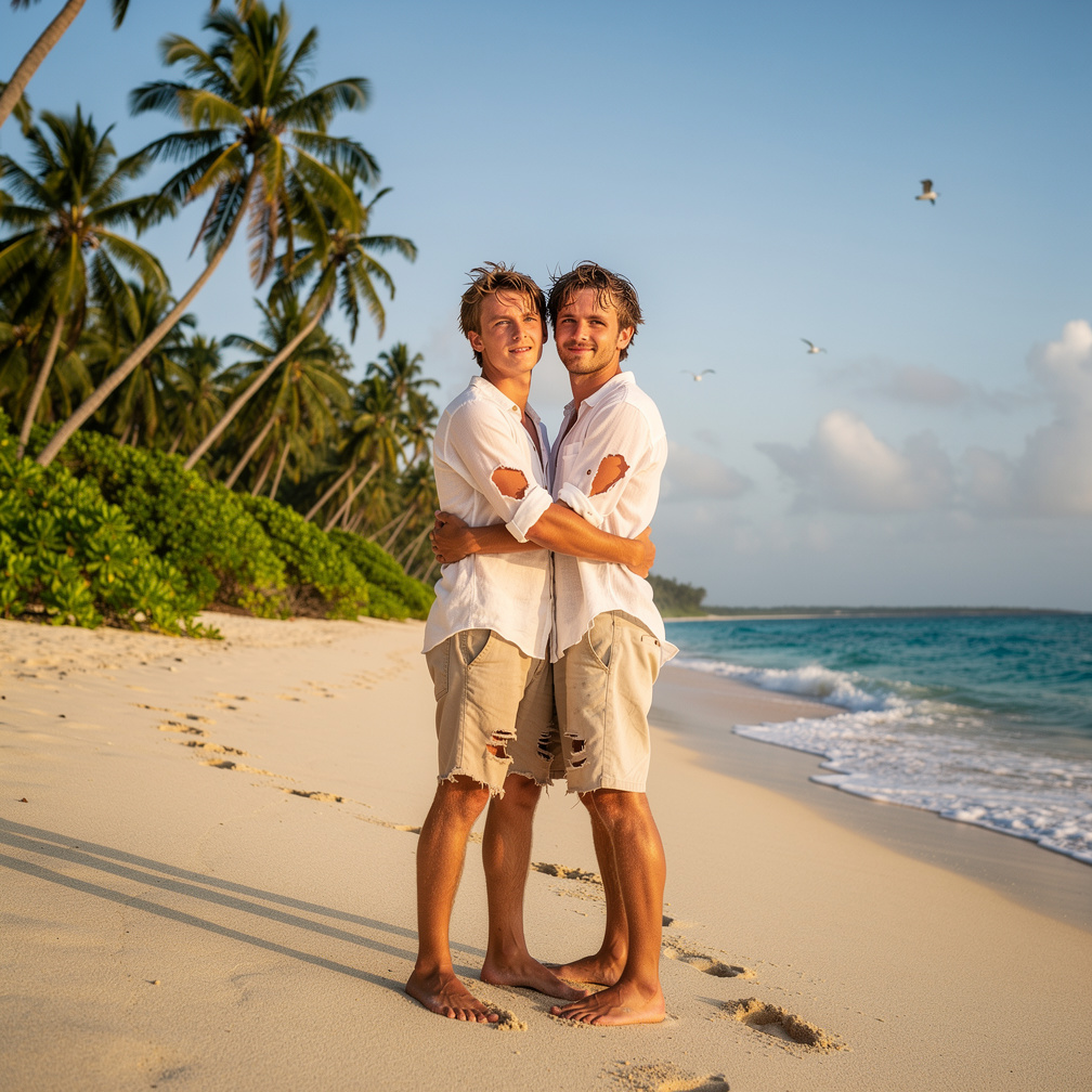 Imagine if: identical twin brothers, Veyl and Feyn, only two of them trapped in an island. They love each other.
