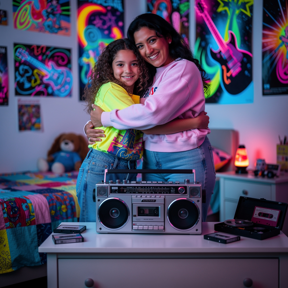 Wow that music is great crazy thanks Mom.
Mom and Sammy hug together.