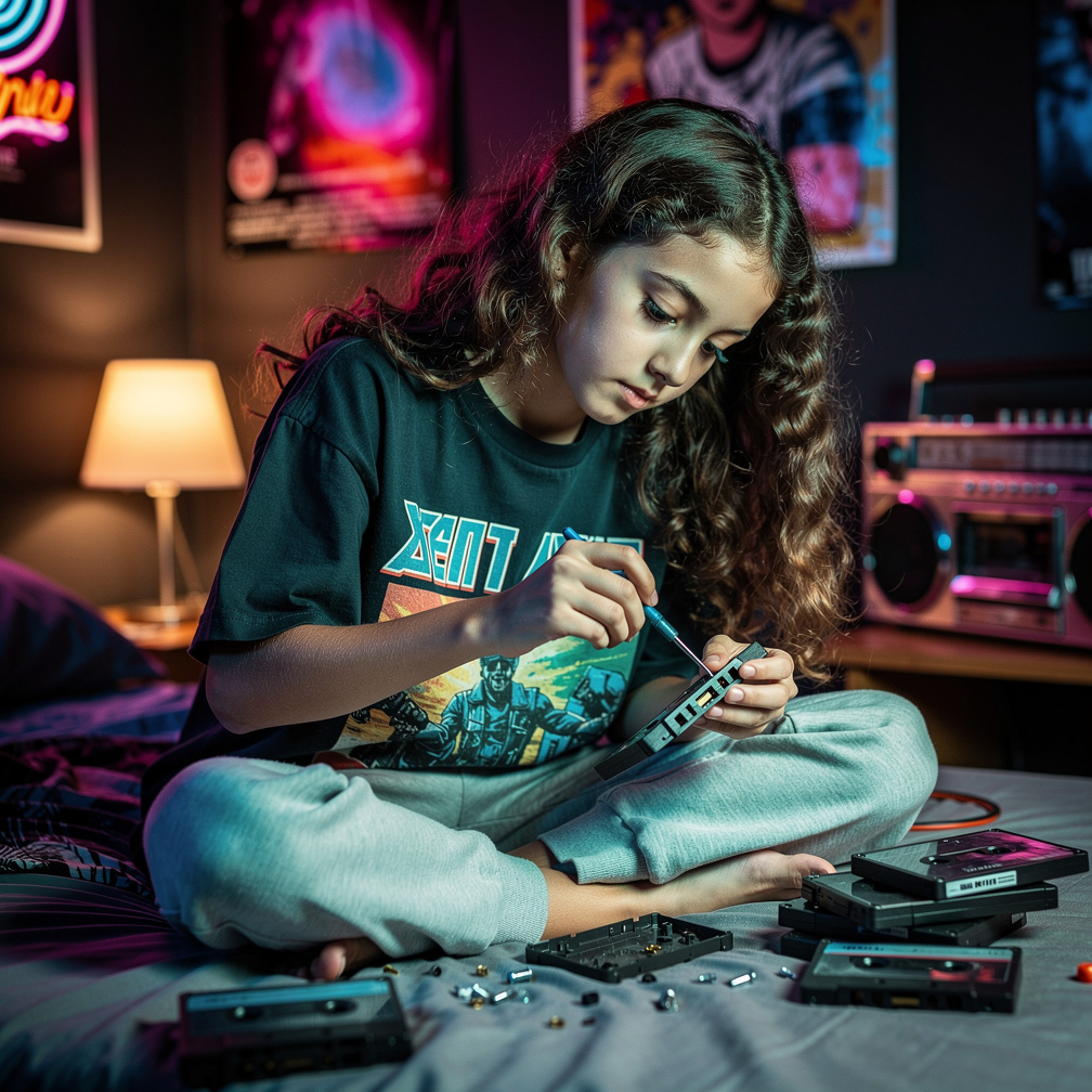 Sammy fixing the cassette.