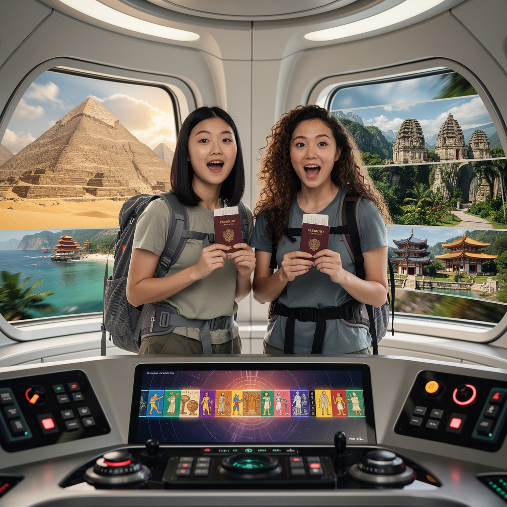 Mia Ji and Stephanie Fujita stepped into the time machine, eager to explore ancient civilizations.