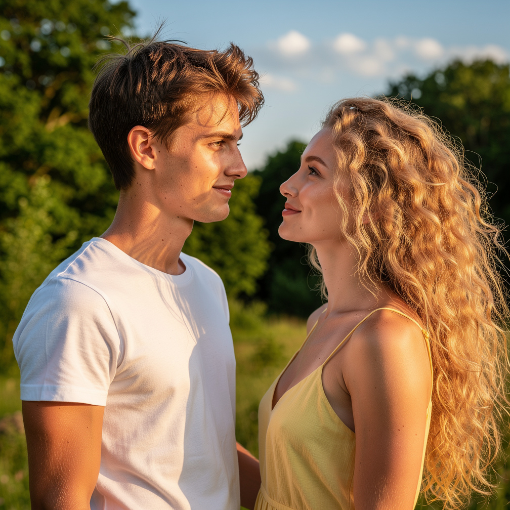 He was looking at her with loved and hope