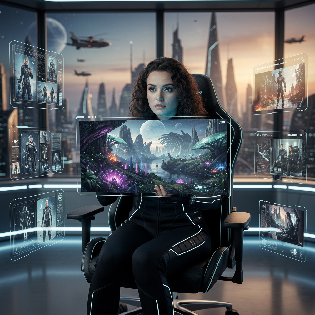 I choose a sci-fi movie, eager to explore new worlds and play a character who uncovers a mysterious plot.