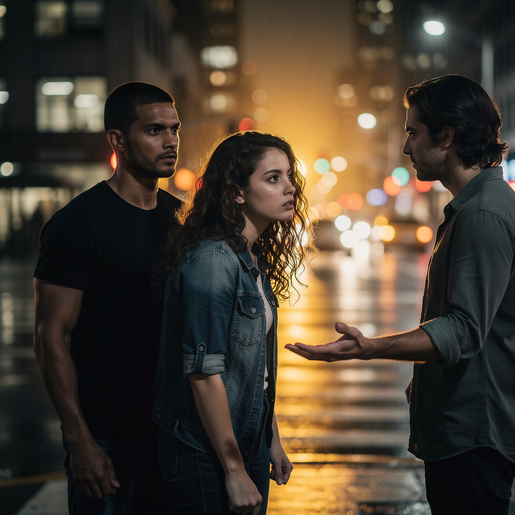 She stood at the crossroads, his familiar grasp versus the stranger's gentle touch, her heart torn between the devil she knew