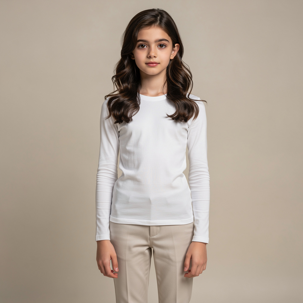 A teenager of 18 yrs old With a black hair not too long not short wearing a white plain long sleeve and a plain trouser.