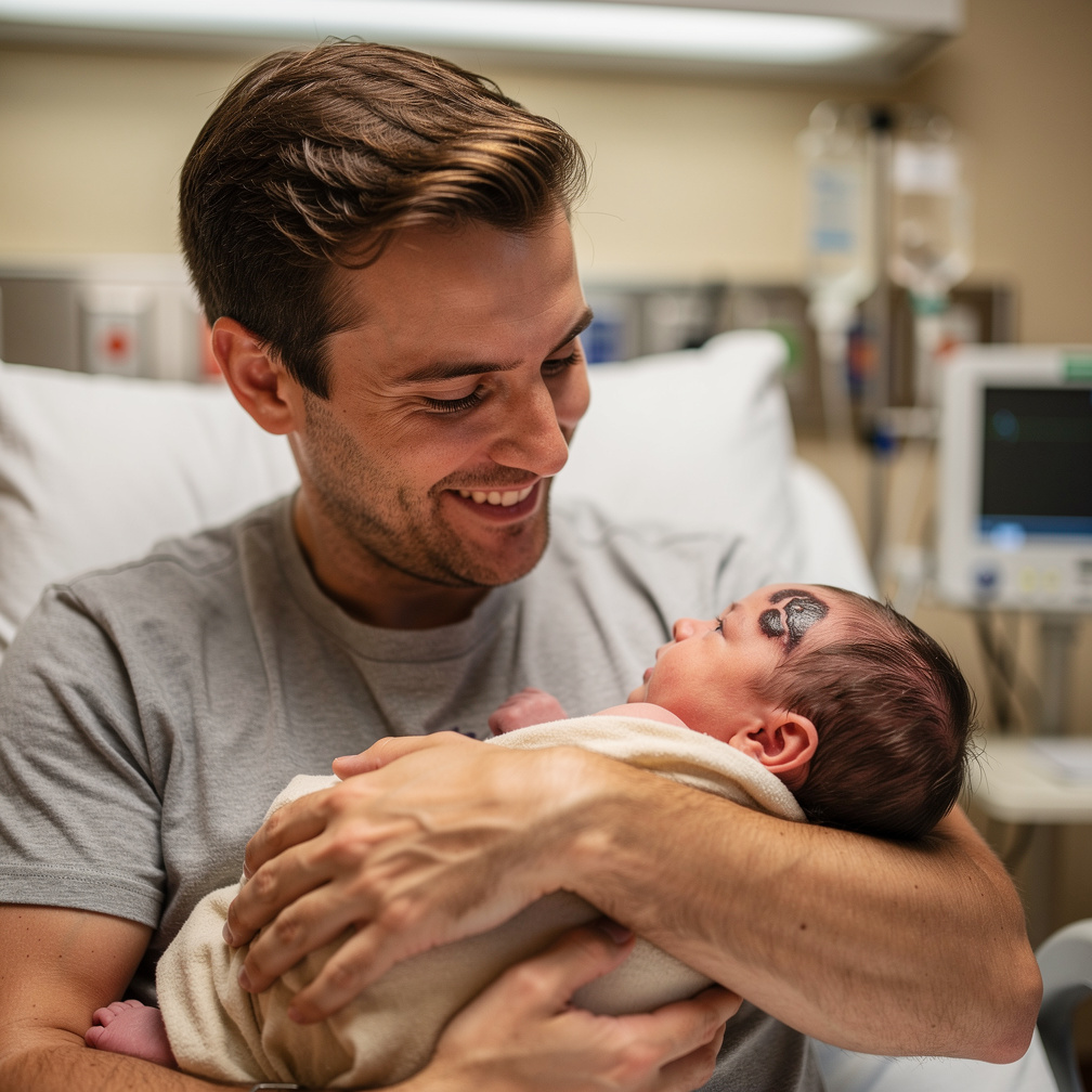 Imagine if: You're holding your newborn son in your arms, and the first thing you notice is the same birthmark above his left