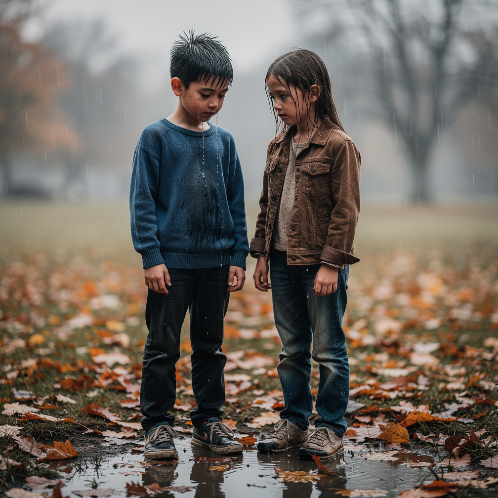 Tears fell like autumn rain, memories of her lingering.