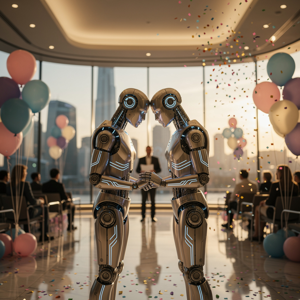 تخيل لو: في عام 2030 أصبح الروبوتات يتزوجون.