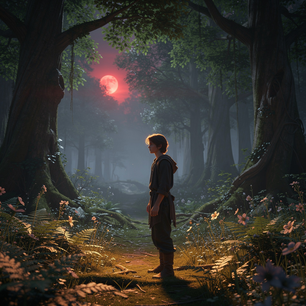Deno's eyes gleamed with an inner fire as the red moon dipped below the horizon.